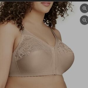Glamorise Magic Lift Plus Size Full-Figure Front Close Support Bra 1200. Color:
